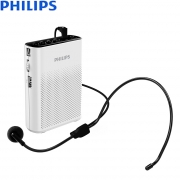 飞利浦（PHILIPS）SBM200便携式扩音器 小蜜蜂 大功率教学专用 话筒腰麦 白色 含收纳袋+领夹麦+充电头