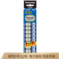 松下（Panasonic）碳性5号干电池 12节 适用于遥控器玩具万用表门铃 R6PNU/12SC